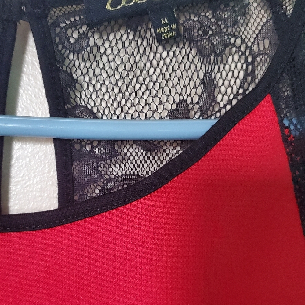 Mandee Lace Back Peplum Top - Picture 3 of 4